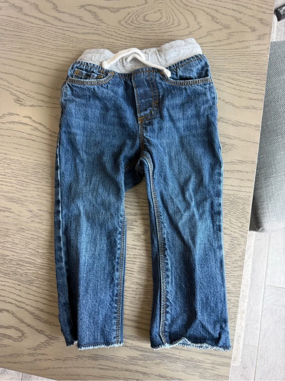 Old Navy Kids Denim Pull-On Jeans in Blue with Gray Waistband
